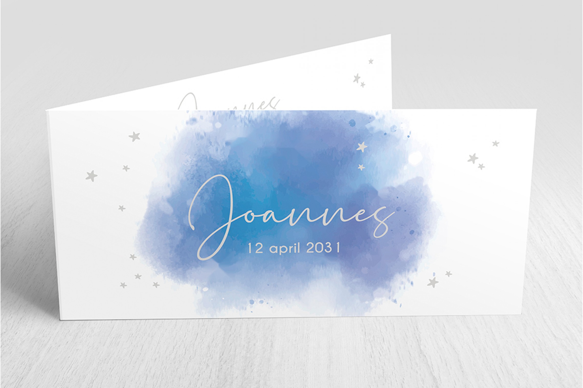 Blauwe aquarel met sterren